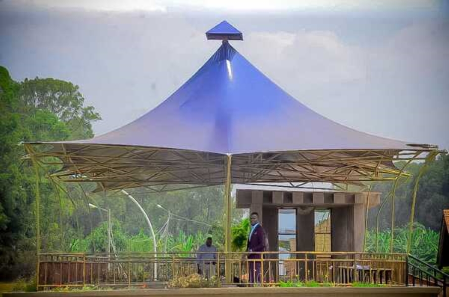 Outdoor canopy shade installation Nairobi Kenya by Organic Tents